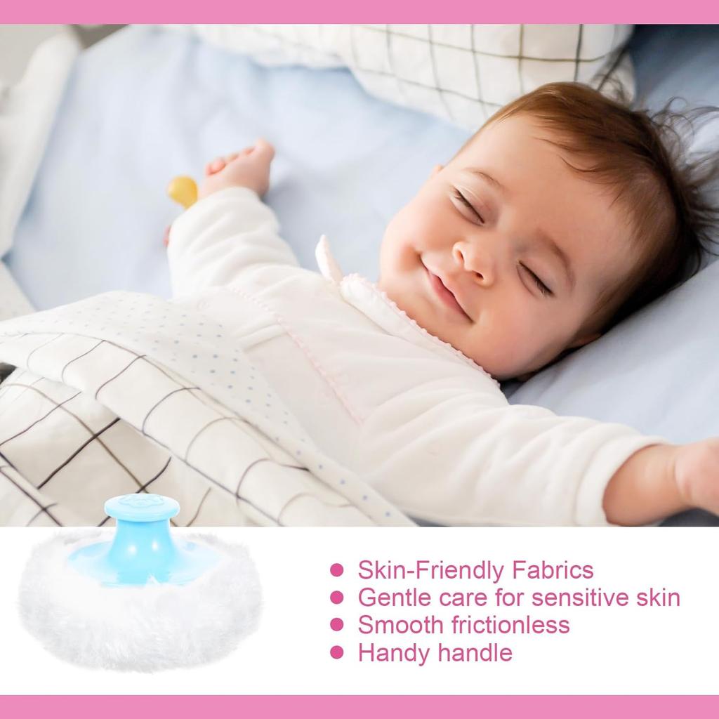 2 Pcs Large Fluffy Powder Puff Body Cosmetic Face Loose Powder Applicator Handle Foundation Puff Pad Washable Beauty Application Tool for Women