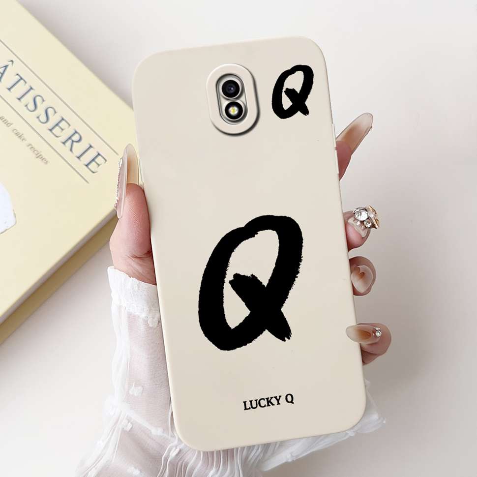For Samsung Galaxy J3 2017 SM-J330FN Case Cute Lucky Letter A-Z Print Soft Silicone Cover For Samsung J3 J5 J7 2017 Phone Casing