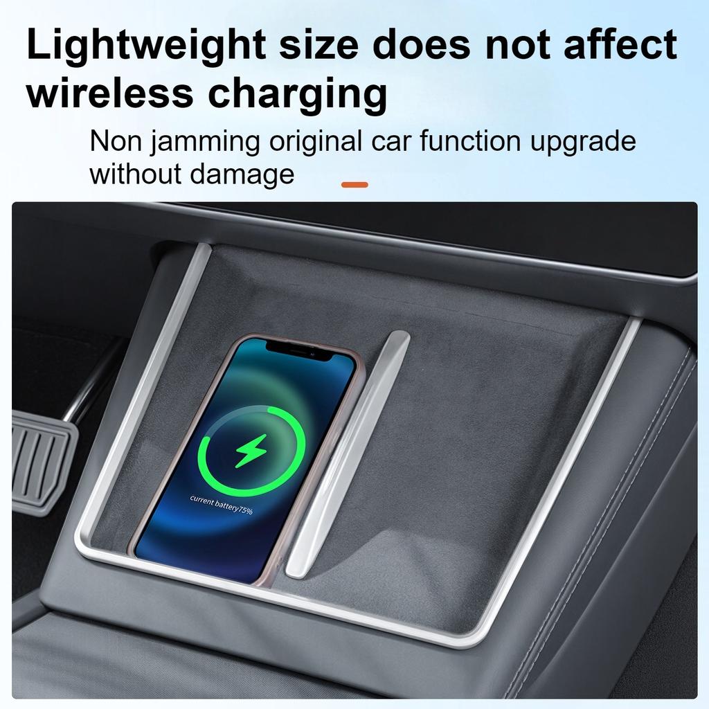 For Tesla Model 3 Highland 2025 2026 Wireless Charging Decorative Strip Frame Chrome Interior Accessories Scratch Resistant