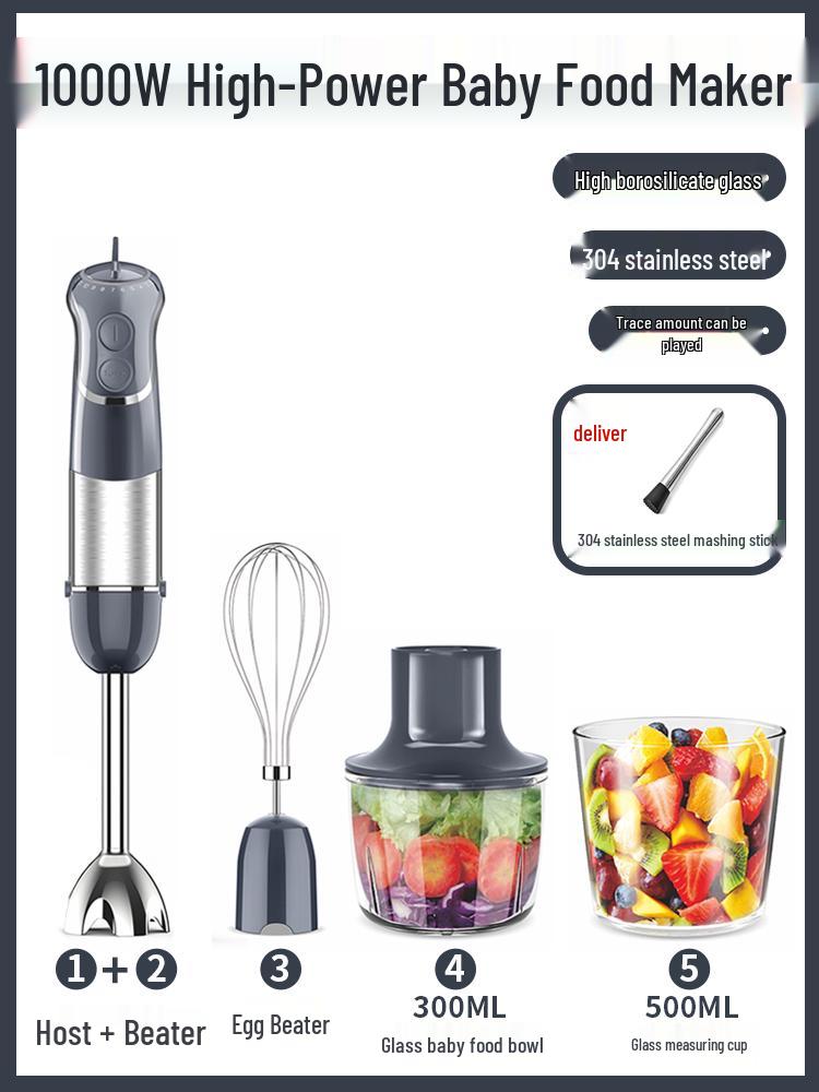 German Handheld Immersion Blender & Mixer for Baking, Glaze, Mousse, and More - Multifunctional & Commercial-Grade