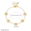Gold Daisy Flower Enamel Bracelet For Women Dainty Jewelry