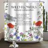Plants Flowers Shower Curtain Flowers And Plants Blooming Butterfliy Waterproof Fabric Shower Curtain Bathroom Accessories Decor