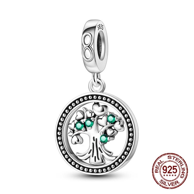 Copper Green Series Four Leaf Clover Lucky Butterfly Pendant Fit Original Bracelet Charm Beads Diy Jewelry