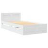 VidaXL Bed Frames and Headboard White 100x200 Cm Engineered Wood, Bedroom Furniture, Single Bed, Slatted Base, 3295576