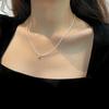 Sparkling Love Necklace Women's Light Luxury Korean Version Super Flash Gypsy Heart-shaped Stainless Steel Collarbone Chain