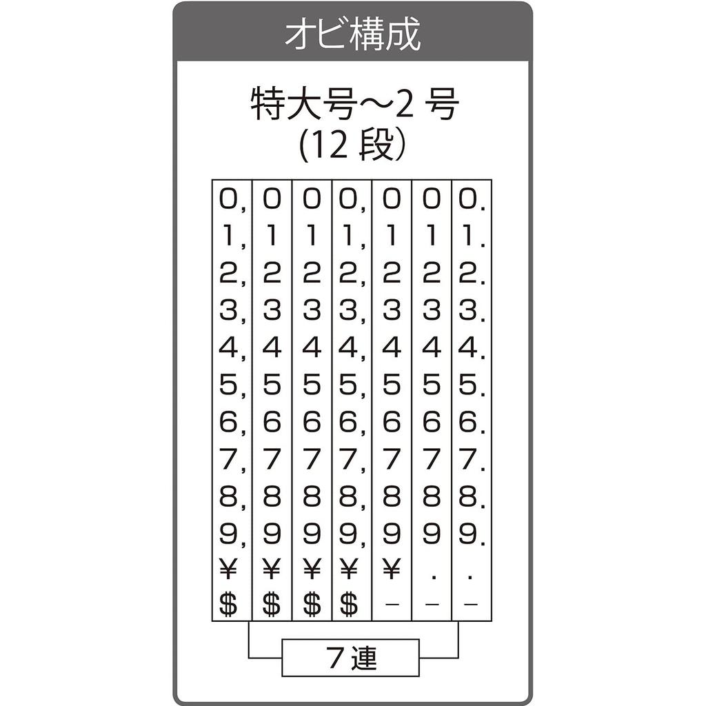 Repistar Rotating Stamp, for displaying amounts (Mincho font), Size 1, RS-K7M1