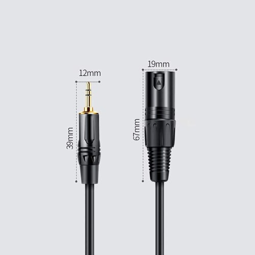 Mikrofonkabel, XLR-Kabel, 3,5 mm Stereo (Männlich) auf XLR (Männlich) Canon Konvertierungskabel, Kopfhörer-Audiokabel, XLR-Stecker 3-poliges Verlängerungskabel (3m)
