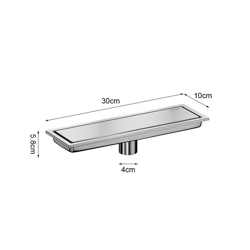 

Tuqiu Bathroom Long Channel Floor Drains Floor Drain Strainer Conceal Black Bath Drain 304 Stainless Steel Drainers