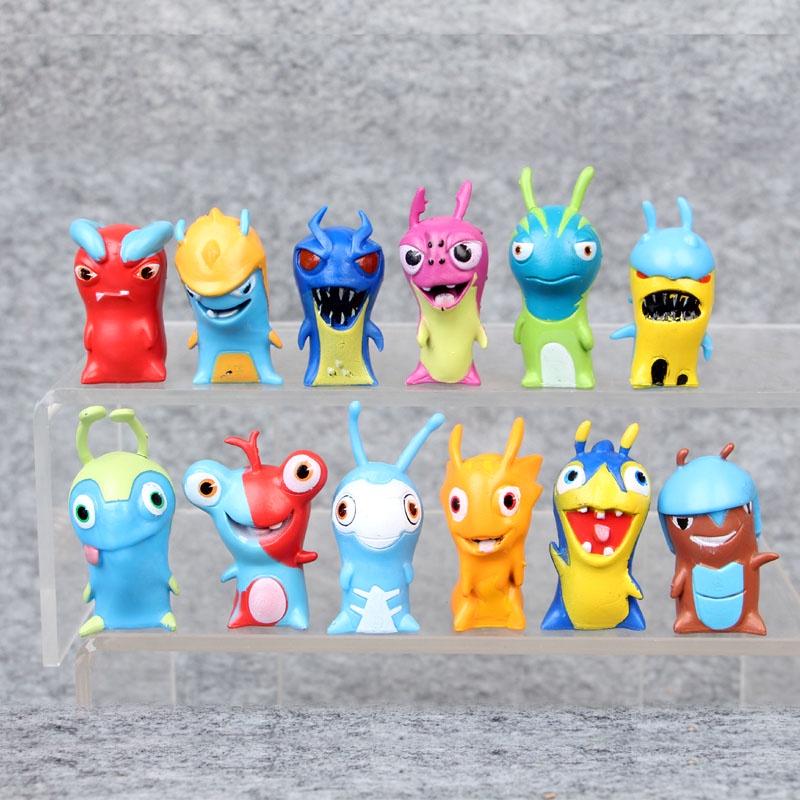 Lot de 24 Figurine de Acțiune Premium Slugterra Jucării din PVC cu Melci Burpy și Bludgeon Set Cadou