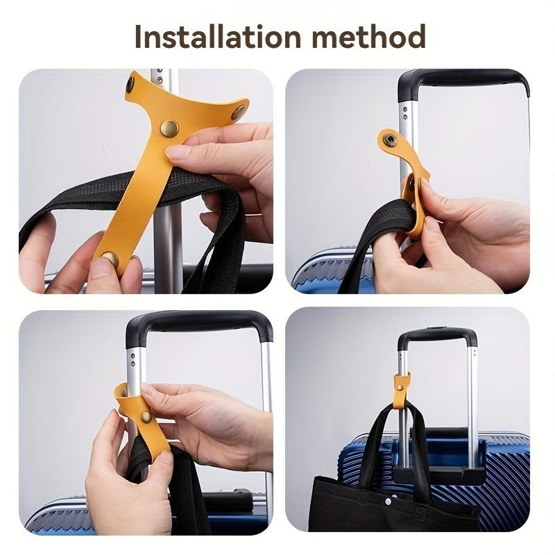 2Pcs T-Shape Luggage Hanging Belt Leather Buckle Anti-Loose Suitcase Strap Travel Bag Accessories