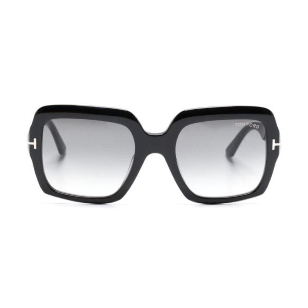 Tom Ford T Logo Acetate Irregular Frame Sunglasses Women sunglasses Black FT108201B