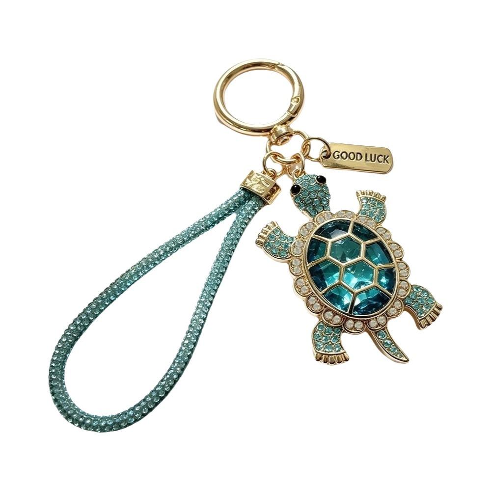 Good Fortune Turtle Keyring Imitation Crystal Animal Pendant Cute Turtle Keychain Girlfriend