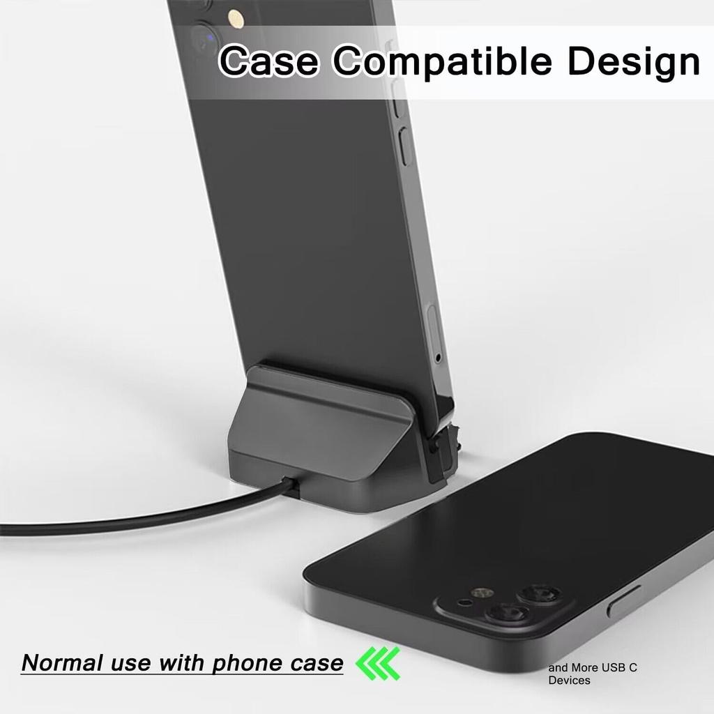 USB C Charger Dock Stand for iPhone 15 Series, Samsung Galaxy, LG, HTC, Google Pixel and More Type-C Phone, USB C Charging Dock for Switch/Switch