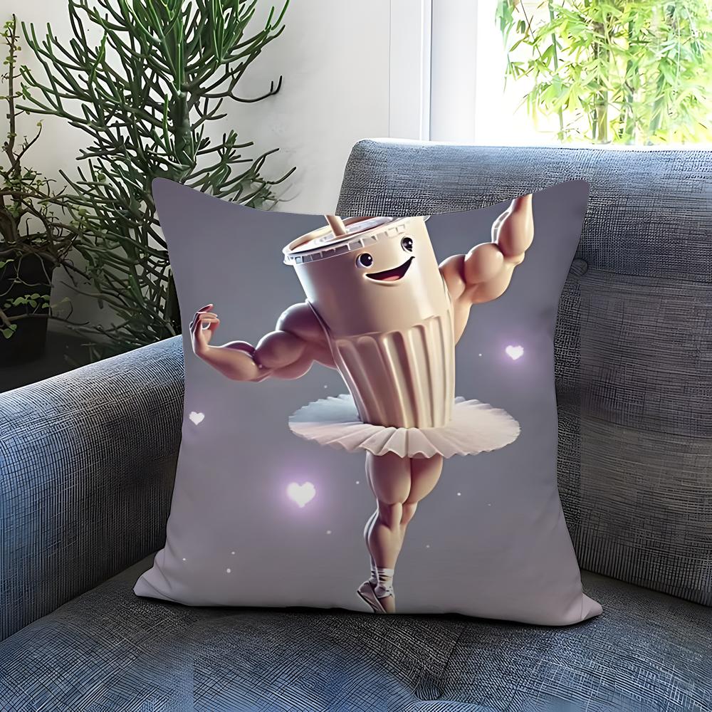 CAT MONKRY II-Italian BrainrotS Cushion Cover Comfortable Reversible Pillow Cover Ideal for Car Sofa Bedroom & Beyond