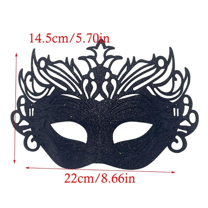 Breathable Half Face Role Play Mask Integrated Crowns And Sparkling Powder Effect For Themed Parties Cosplay Event
