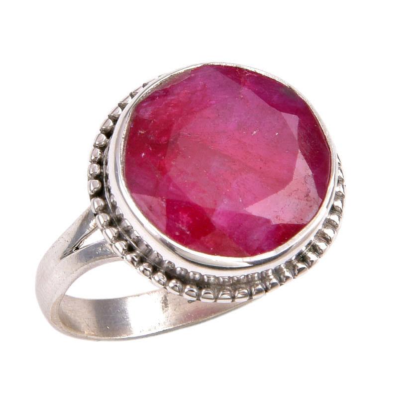 Red Ruby(Simulated) Gemstone Handmade 925 Sterling Silver Gift Ring S.9.5 D0r83