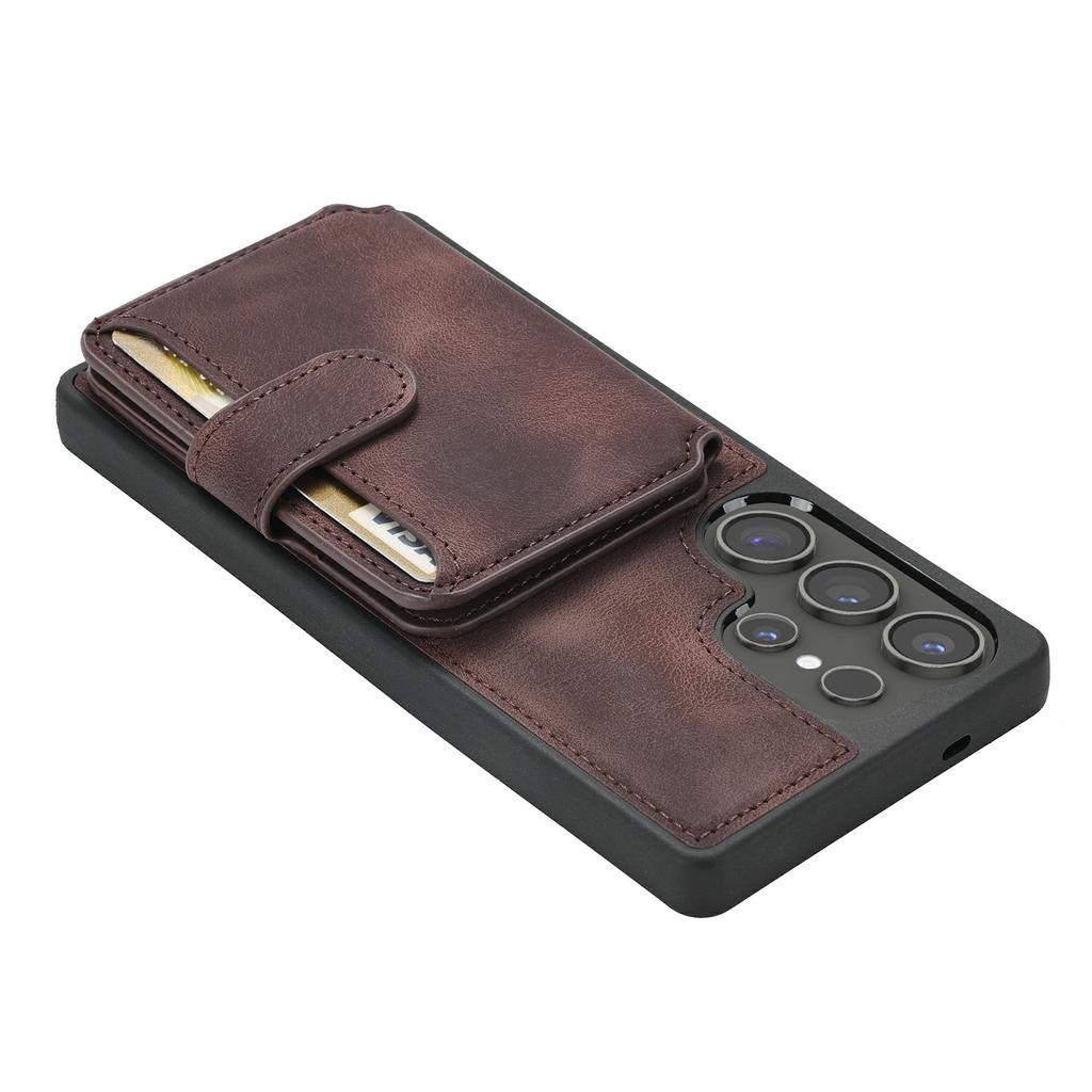 Für Samsung Galaxy S25 Ultra Hülle Brieftasche Kartenfach TPU+PU Leder Rückseite Handyhülle