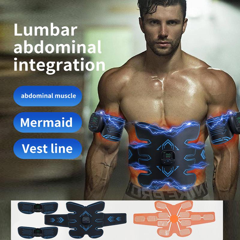 EMS Wireless Muscle Stimulator Trainer Belt Abs Toner Body Slim Workout Electric Weight Loss Stickers Fat Burn Home Gym Fitness