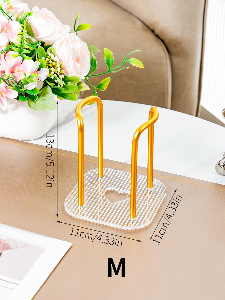 New Hollowed Out Hear Disposable Paper Cup Holder Water Cups Dispenser Stand Acrylic Cup Storage Display Rack Coffee Cup Holder