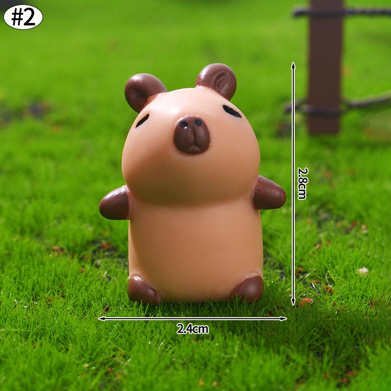 Miniature Capybara Mini Kapibare Action Figures Hot Capybara Model Home Decoration Kids Gift Diy Micro Landscape Ornament