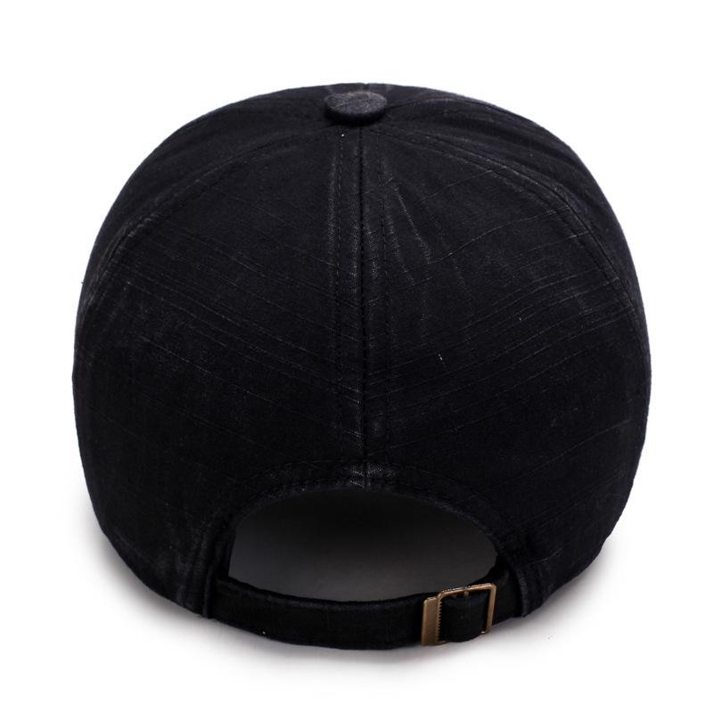 Zhen Yueqi Men's Distressed Embroidered Baseball Cap - Casual Outdoor Washed Sun Hat