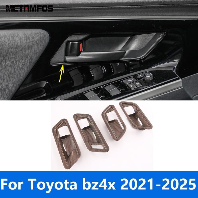 For Toyota bz4x - 2024 2025 Carbon Fiber ide Door Handle Bowl Cover Trim Sticker Interior Accessories Car Styling