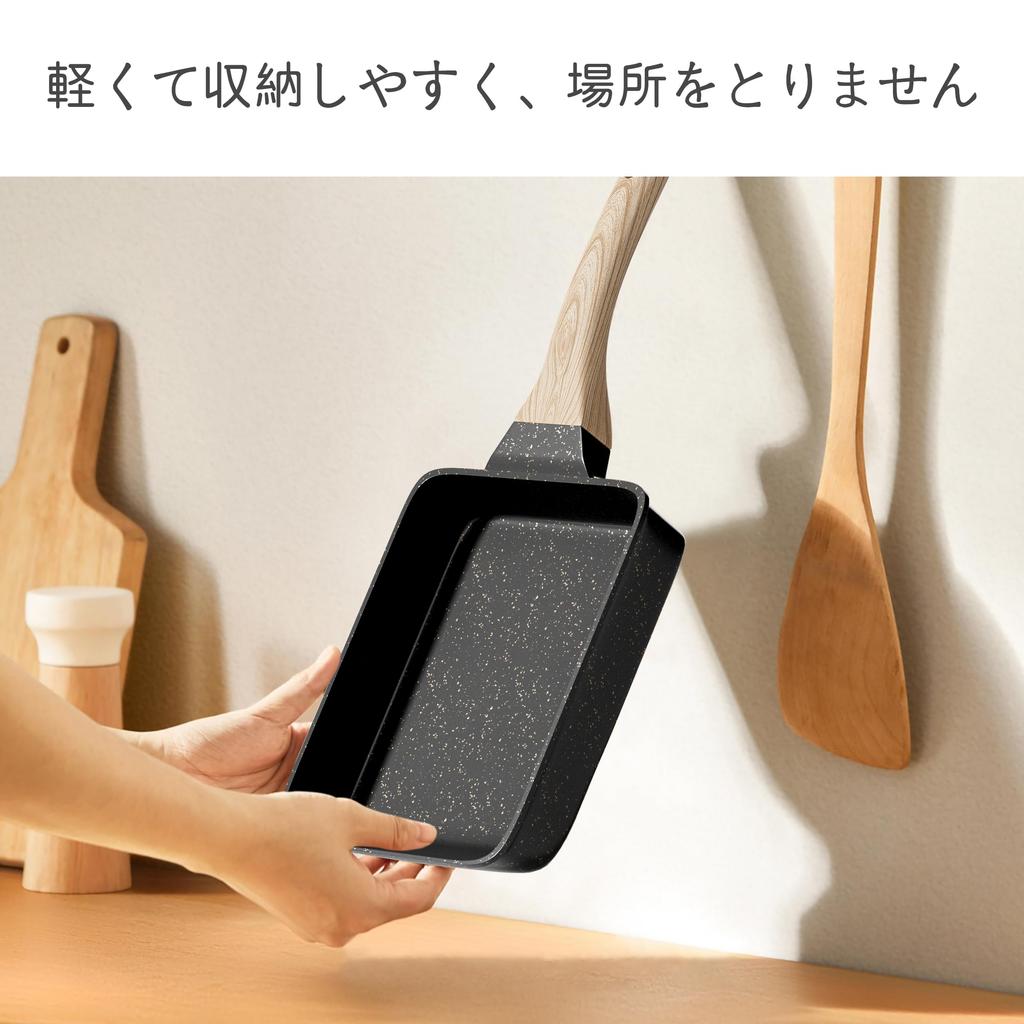 AMPWEEL Omelet Frying Induction and Gas Ceramic 15cm x Free Pan, Compatible, Coating, Non-Stick, 18.5cm, Lightweight, Heat-Resistant Handle, PFOA/PFOS