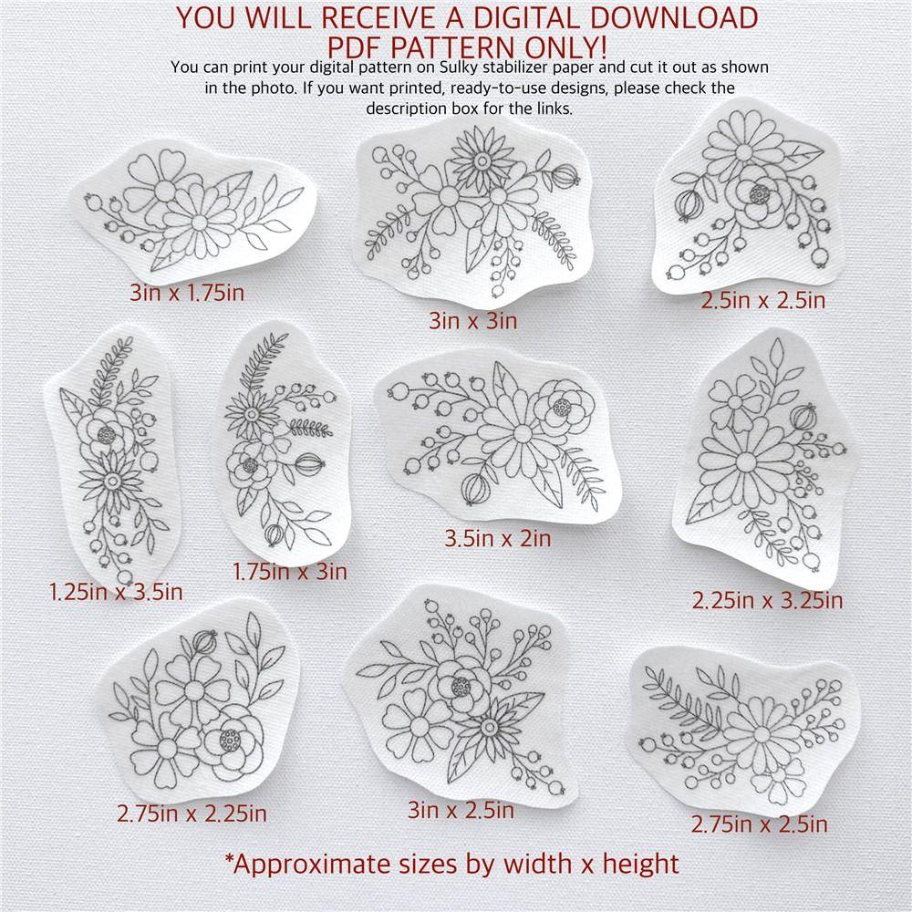 Flowers and Ocean Embroidery Pattern Stitching Embroidery Paper  Sewing Lovers