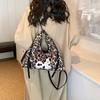 Large-capacity Commuter Backpack Bag Women's  New Fashion Leopard Print Shoulder Bag Versatile Casual Niche Tote Bag