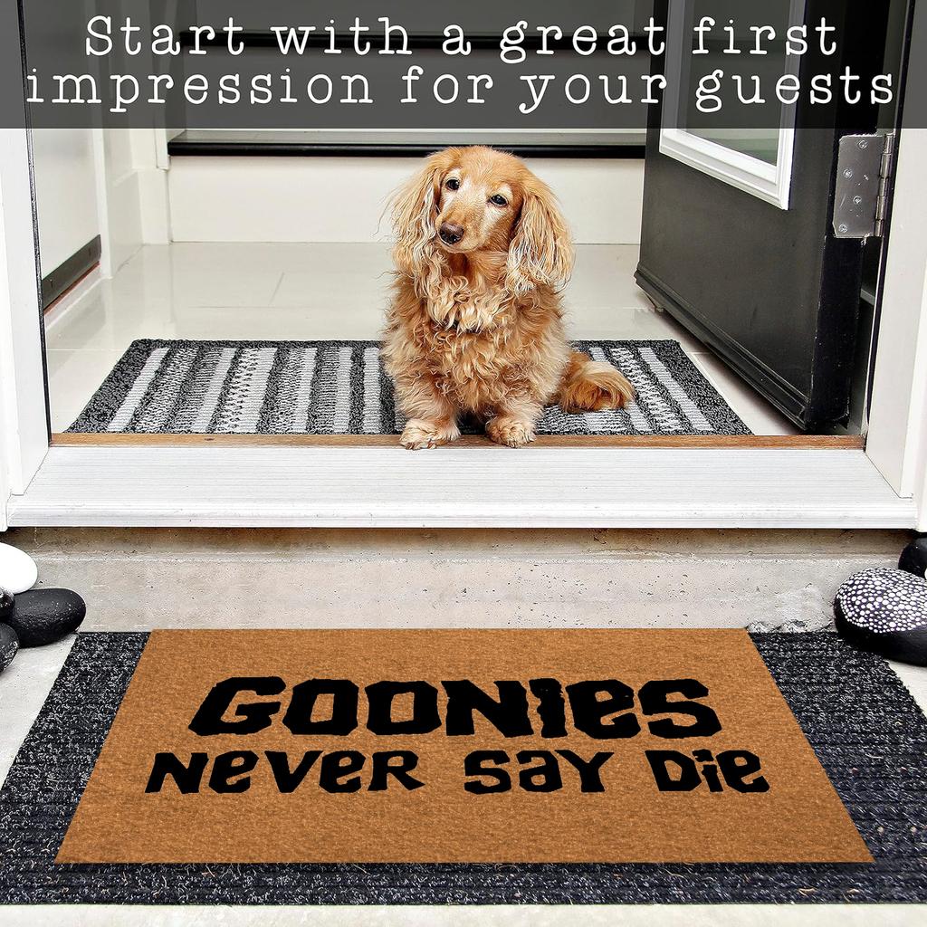 Goonies Never Say Die Doormat Rubber Bathroom Kitchen Mat Garden Garage Door Floor Mat Non-Slip Carpet Entrance Rug