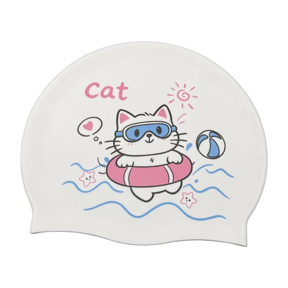 Comfortable Swimming Caps No Tightening Cat Swim Caps Water Sports Silicone Swim Caps Women Girls