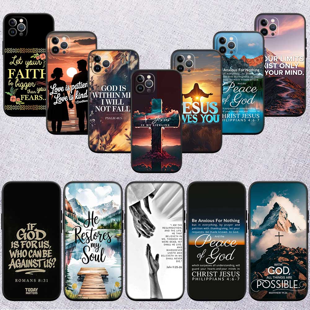 RE13 Bible Verse Jesus cross New High-End Shell Phone Case for Redmi Note 8 9 Pro Max 9S 9T 9C NFC 8T 8A 10A A4