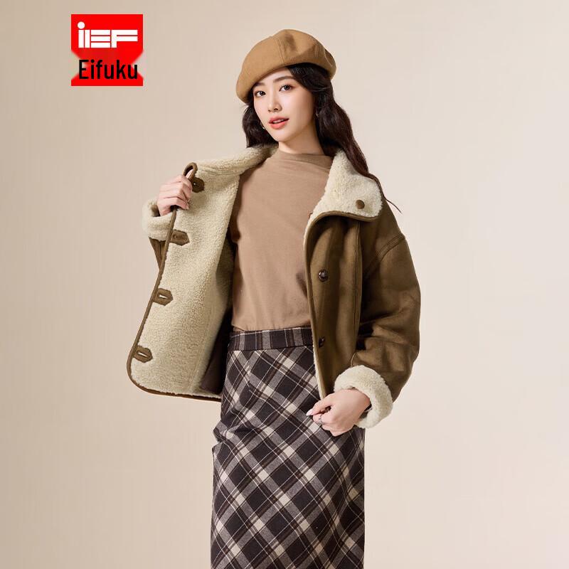 IEF 2026 Зимняя женская короткая куртка из искусственной замши M