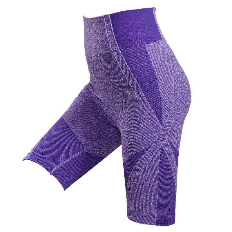 Women's High Waist Seamless Yoga Shorts - Tummy Control, Butt Lifting, Quick Dry, Mid-Length for Running & Fitness