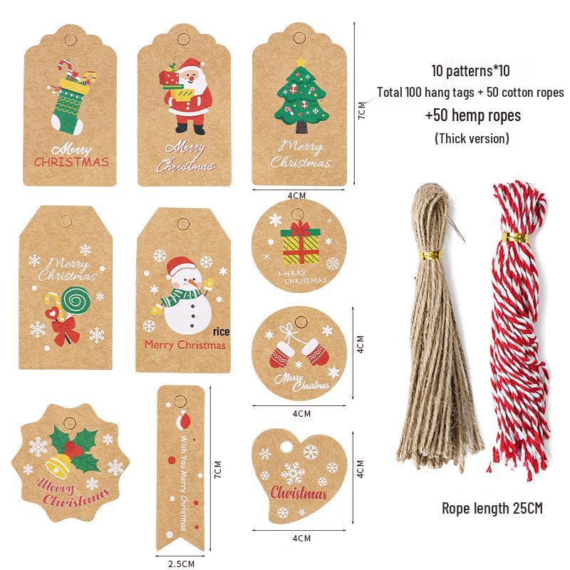 Thickened Santa Claus Christmas Hang Tags - Gift Decoration Cards
