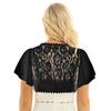 Womens Cropped Lace Bolero Shrug Short Bell Sleeve Open Front Cardigan Crop Top