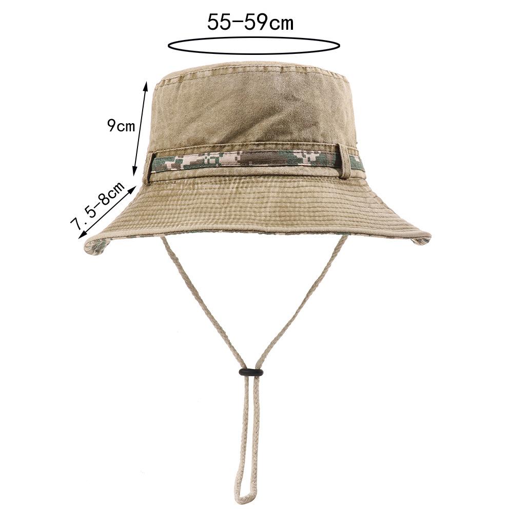 Vintage Men's Cotton Bucket Hat UV Protection Sun Caps Multipurpose Summer Outdoor Climbing Fishing Tourism Brim Fisherman Hats