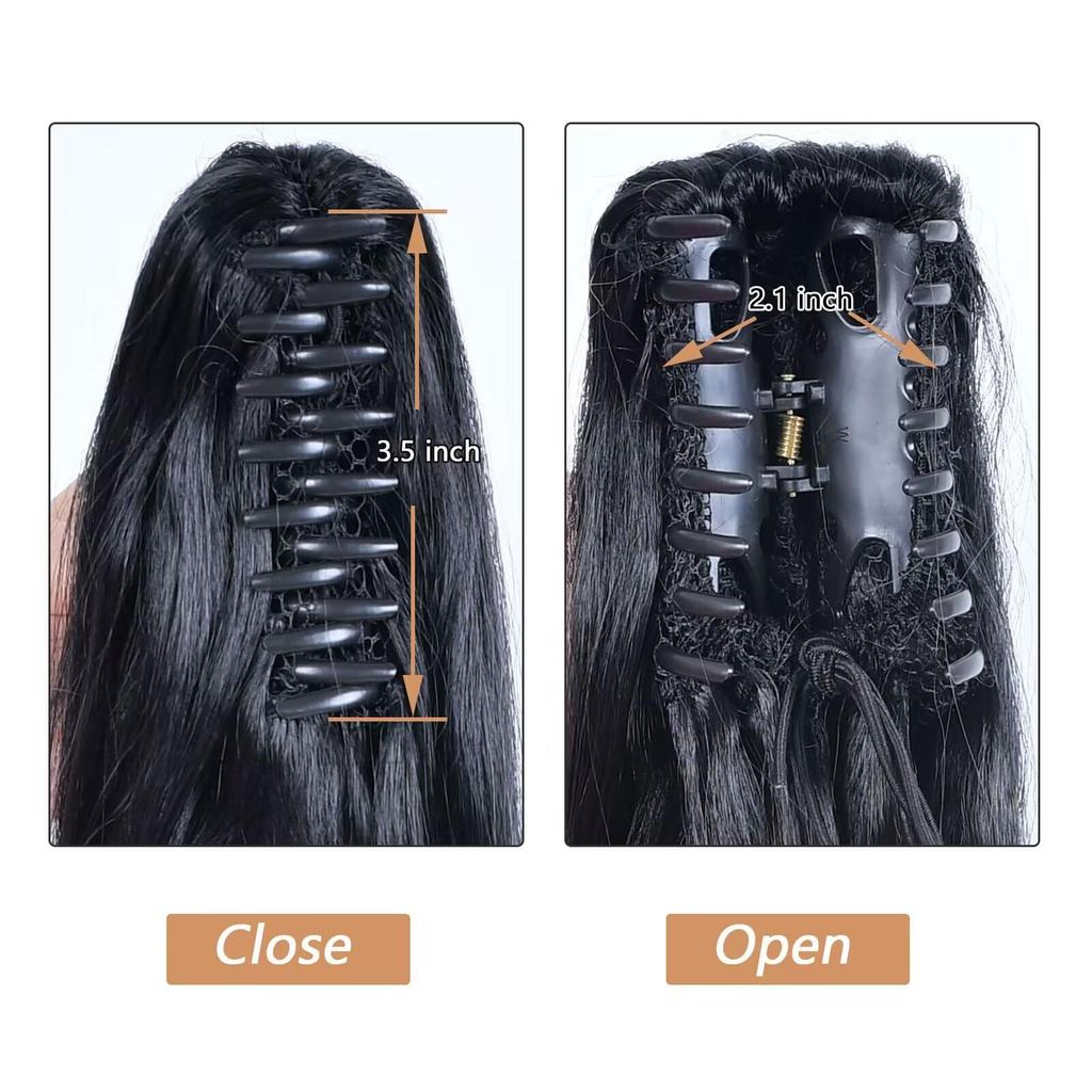 Jeedou Barevný prodloužení culíku Dlouhé vlnité vlasy Balayage Ombre Barva Syntetické culíky Prodloužení vlasů Pro Dívky Dámy