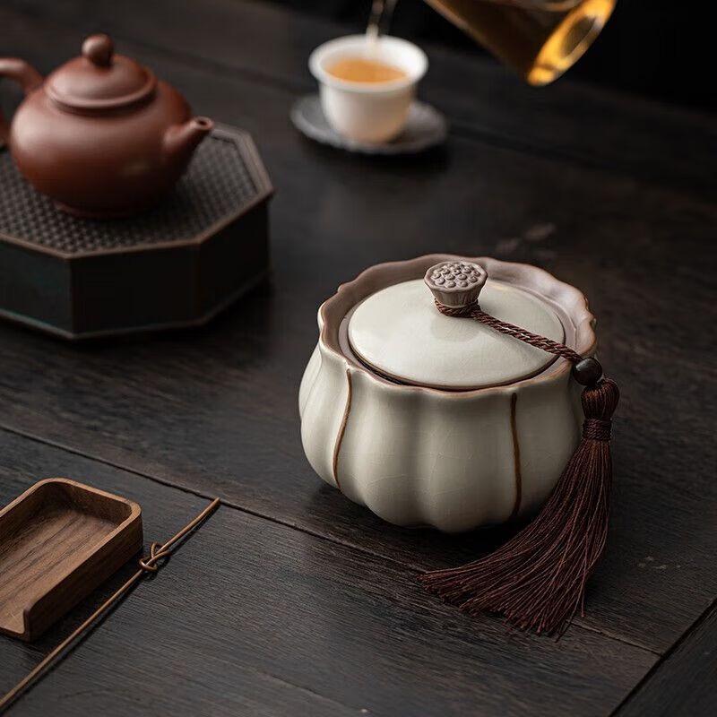 Handmade Ru Kiln Ceramic Tea Caddy