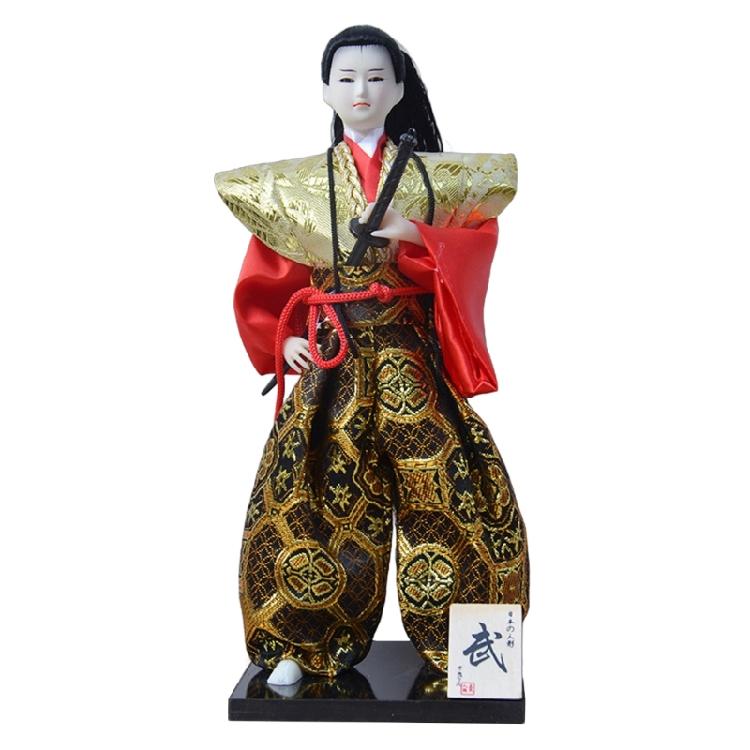Traditional 12inch Japanese Samurais Dolls in Kimonos for Home Display and Collector's Item