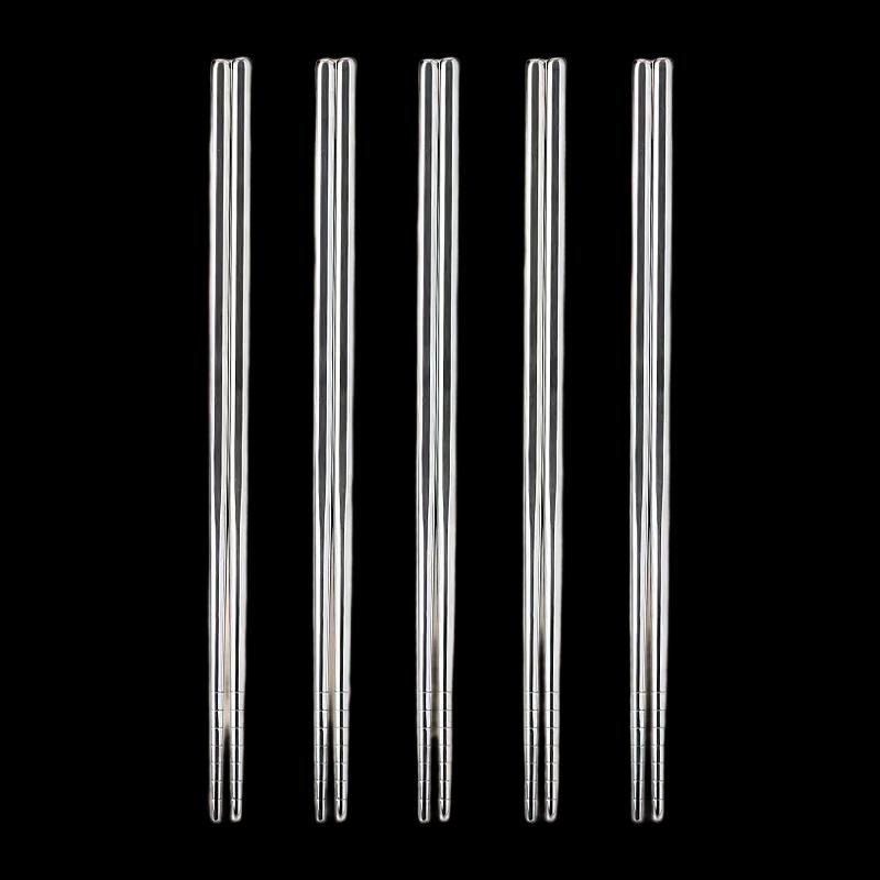 NHZHIW 304 Stainless Steel Square Chopsticks Set
