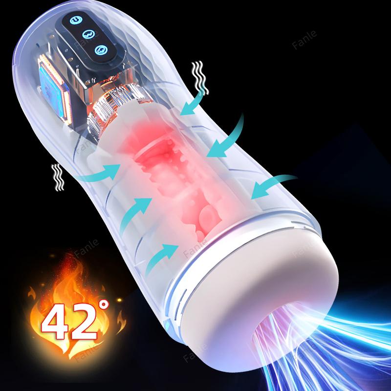 Male Masturbator Automatic Sucking Vibration Blowjob Machine Heating Pussy Penis Pump Masturbation Cup Sex Toys for Men Supplies