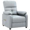 Fauteuil de massage - MAISON EXCLUSIVE - Tissu gris clair - 3 positions inclinables - 6 points vibration - Télécommande