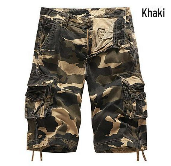 Men's Camouflage Cargo Shorts A083 - Loose Fit, Casual Workwear with Multiple Pockets