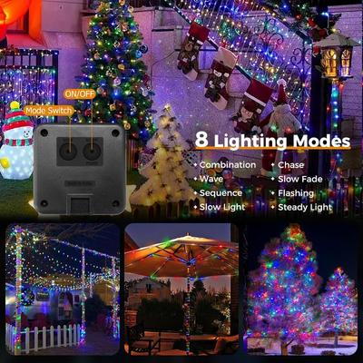 Solar Christmas Lights Outdoor Solar String Lights LED Fairy Lamp Twinkle Tree Light for Xmas Garden Patio Party Wedding Decor