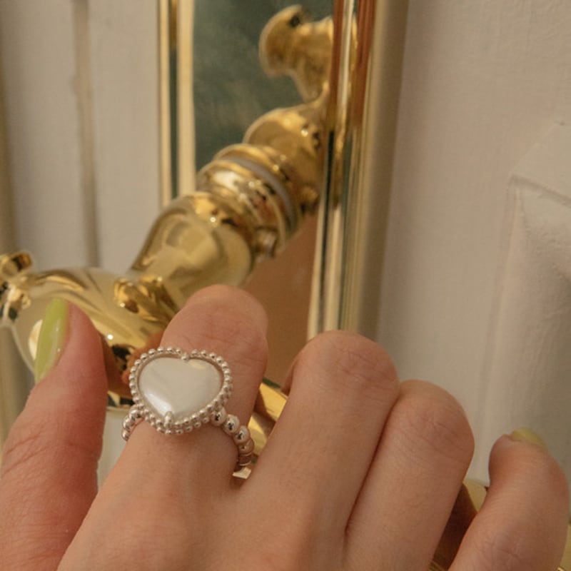 

Primaute [SILVER925]HEART PEARL RING No. 9 (PRR055-9)