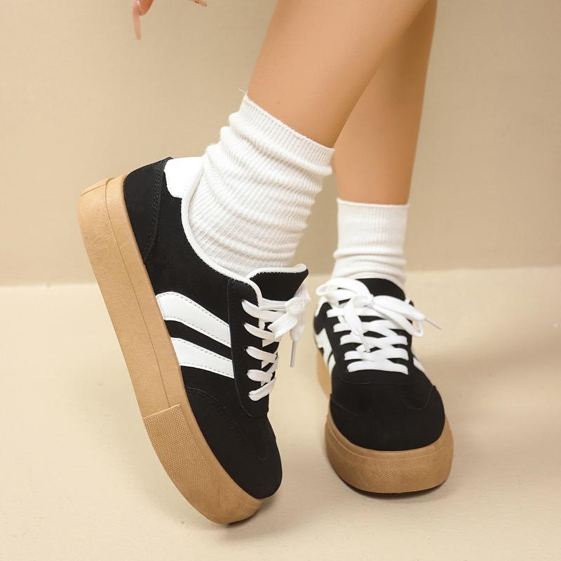 Fashion 2025 New Women's Sporty Casual All-match Shoes Thick Bottom Soft Sole Fashionable All-Match Rubber Bottom Flat Shoes