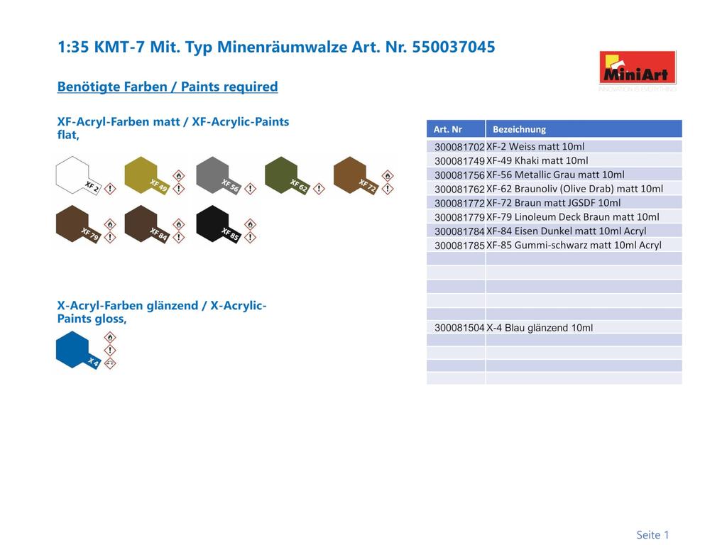 MiniArt Scale Russian Mine Roller Plastic Model Kit MA37045 1/35 KMT-7 Mid-Term