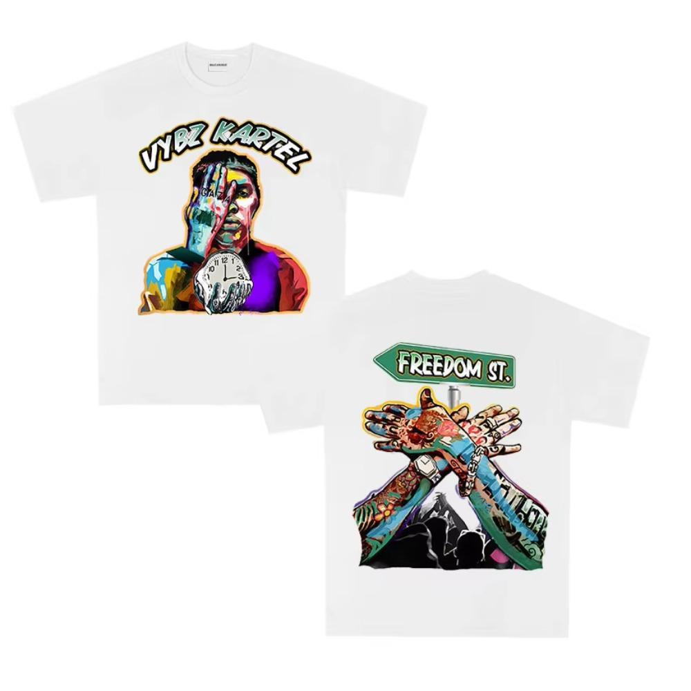 Rapper Vybz Kartel 2025 New Album Graphics T Shirt Men Women Hip Hop Gothic Hot Sale T-shirt Fashion High Quality Cotton Tee Top