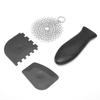 Stainless Steel Cast Iron Cleaner Scrubber Toothed Scraper Pot Handle Cover Kitchen Cleaning Kit